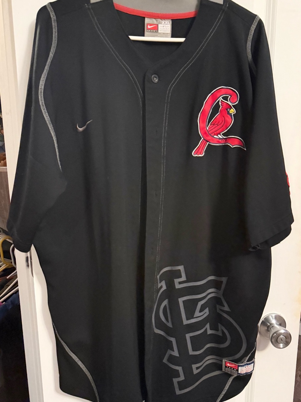 Official Nike Black Cardinals baseball Jersey MLB size XL EUC